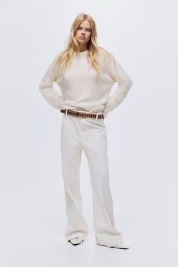 H&M - Women White Fla High Jeans