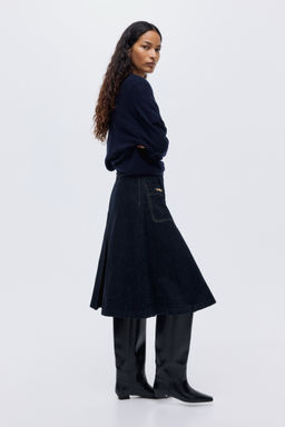 H&M - Women Blue Denim Midi Skirt