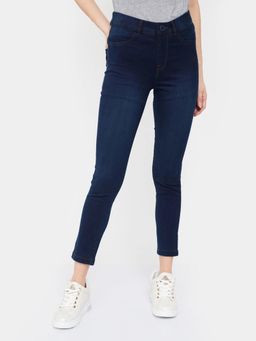 Xpose - Women Navy Blue Solid Skinny Fit Cotton Denim Jeggings