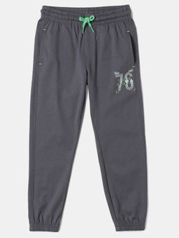 Jockey Juniors - AB10 Boys Super Combed Cotton Rich Graphic Printed Joggers - Gunmetal