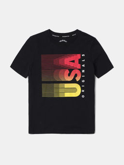 Jockey Juniors - AB23 Boys Super Combed Cotton Graphic Printed T-shirt - Black