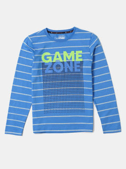 Jockey Juniors - CB04 Boys Cotton Graphic Printed Full Sleeve T-Shirt - Palace Blue