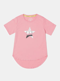 Jockey Juniors - AG70 Girls Super Combed Cotton Printed Short Sleeve T-Shirt - Flamingo Pink