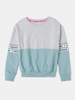 Jockey Juniors - AG66 Girls Super Combed Cotton French Terry Sweatshirt - Mineral Blue