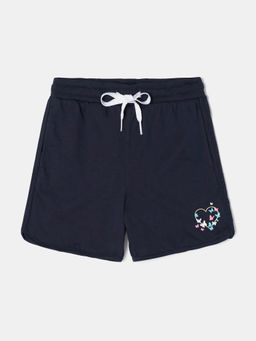 Jockey Juniors - AG07 Girls Super Combed Cotton Rich Printed Shorts - Navy Blazer