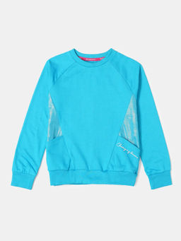 Jockey Juniors - AG43 Girls Cotton French Terry Graphic Printed Sweatshirt - Sky Dive