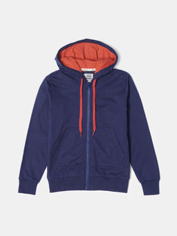 Jockey Juniors - CB07 Boys Cotton French Terry Printed Hoodie Jacket - Dark Indigo Den