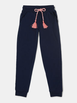 Jockey Juniors - CG18 Girls Super Combed Cotton Elastane Slim Fit Joggers - Navy Melange