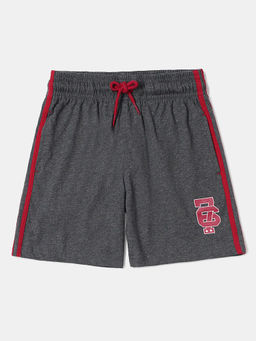 Jockey Juniors - AB11 Boys Super Combed Cotton Rich Printed Shorts - Charcoal Melange