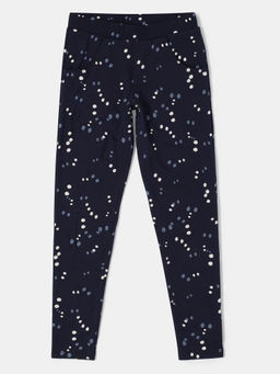 Jockey Juniors - UG37 Girls Super Combed Cotton Elastane Printed Jeggings - Navy Blazer Printed