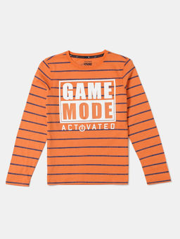 Jockey Juniors - CB04 Boys Cotton Graphic Printed Full Sleeve T-Shirt - Golden Poppy