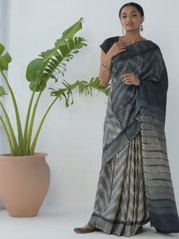 Fabindia - Silk Tussar Tie And Dye Sari
