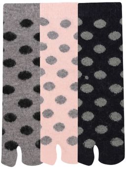 NEXT2SKIN - Woollen Ankle Length Women Thumb Socks Pack Of 3 -Light Grey,Peach,Navy Blue