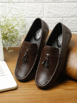 Teakwood - Brown Solid Leather Formal Loafers