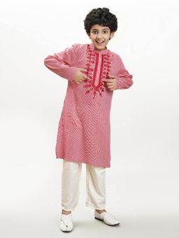 Bittu by Bhama - Red Stripes Kurta and Pyjama
