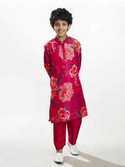 Bittu by Bhama - Pink Floral Kurta and Pyjama