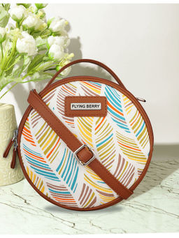 FLYING BERRY - Multi Ethnic Graphic Print Handcrafted Vegan Leather Sling Bag