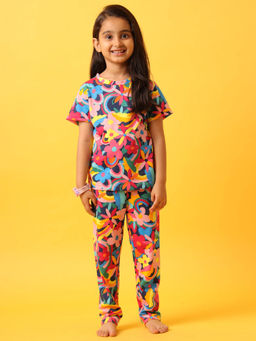 ANTHRILO - Fun Floral Short Sleeve T-Shirt and Pyjama - Multi (Set of 2)