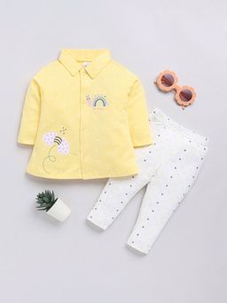 Hopscotch - 2-Piece Embroidered Blouse and Leggings