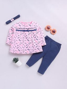 Hopscotch - 2-Piece All-Over Print Top and Leggings with Headband