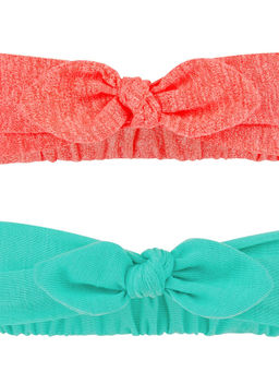 Accessorize London - Womens Pink Blue Soft Jersey Hair Bands