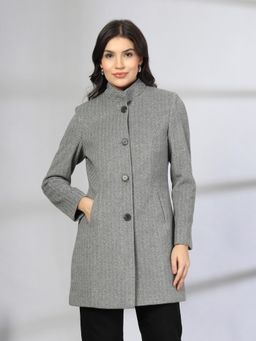Juelle - Grey High Neck Coat