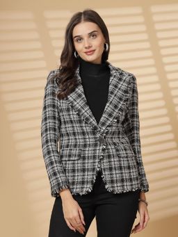 Juelle - Women Black Checked Coat