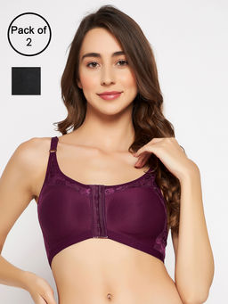 Clovia - Cotton Pack of 2 Non-Padded Non-Wired Spacer Cup Full Figure Bra (32B)