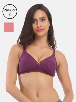 Clovia - Cotton Pack of 2 Non-Wired Non-Padded Everyday Bra (32A)