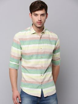 SHOWOFF - Mens Spread Collar Multi Striped Shirt