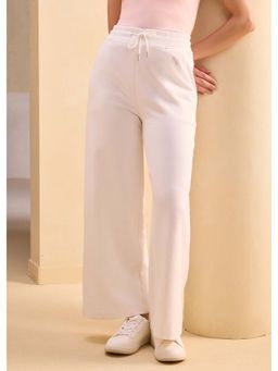 Alonge - White Non Transparent Wide Leg Pant