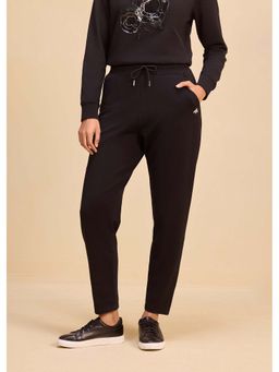 Alonge - Black Elevated Rhinestone Straight Pant