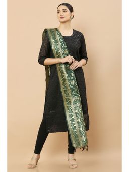 Soch - Women Green Polyester Woven Dupatta