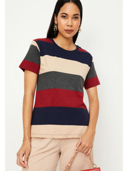 max - Multi-Color Colorblock Round Neck T-Shirt