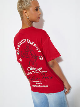 max - Red Printed Round Neck T-Shirt