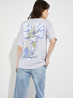 max - Lavender Character Round Neck T-Shirt
