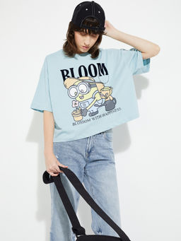 max - Blue Character Round Neck T-Shirt