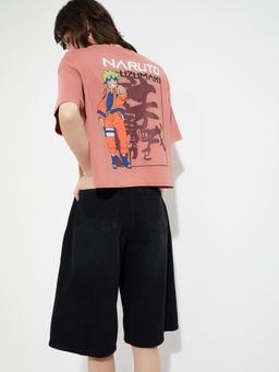 max - Pink Character Round Neck T-Shirt