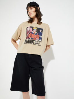 max - Beige Character Round Neck T-Shirt