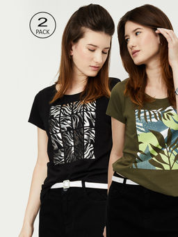 max - Multi-Color Printed Round Neck T-Shirt