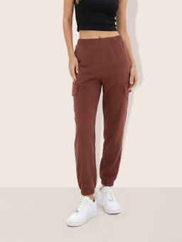 Freehand - Brown Poly Solid Joggers