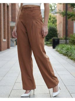 Bewakoof - Brown Polyester Solid Pant