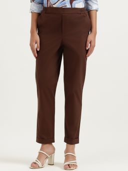 United Colors of Benetton - Brown Cotton Solid Trouser