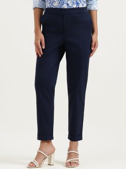 United Colors of Benetton - Blue Cotton Solid Trouser