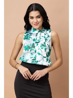 PURYS - White Satin Floral Top