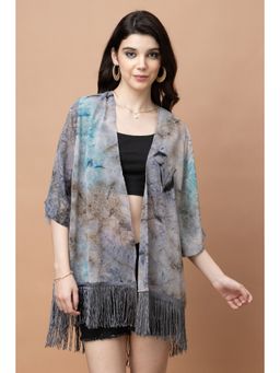 PURYS - Grey Georgette Printed Shrug