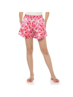ASHTAG - Pink Satin Printed Shorts
