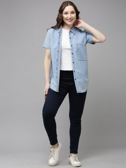 Style Quotient - Blue Cotton Solid Shirt