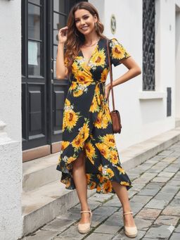 Trenbee - Multi-Color Blended Printed Dress