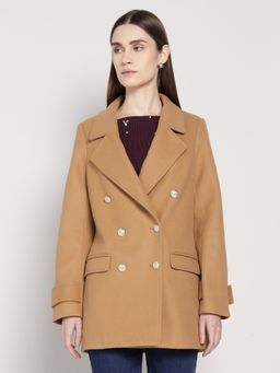 Cover Story - Brown Polyester Solid Jacket